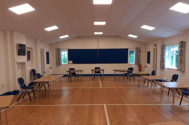 The sports hall in Longhirst Village Hall after the works.
