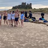 The Northumberland Dog Rescue team braved the sea at Bamburgh beach.