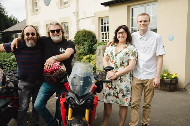 Ally Thompson and Alex Nietosvuori from Restaurant Hjem with The Hairy Bikers.
