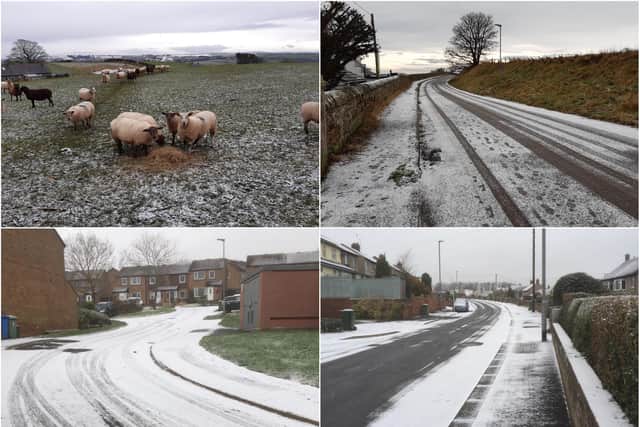 Snowy scenes in Berwick and Alnwick.