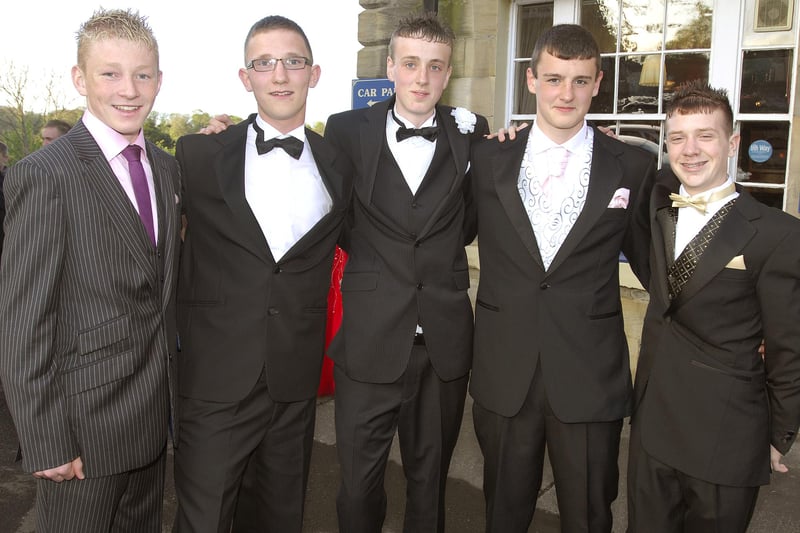 A group of lads from Coquet High School ready to party.
