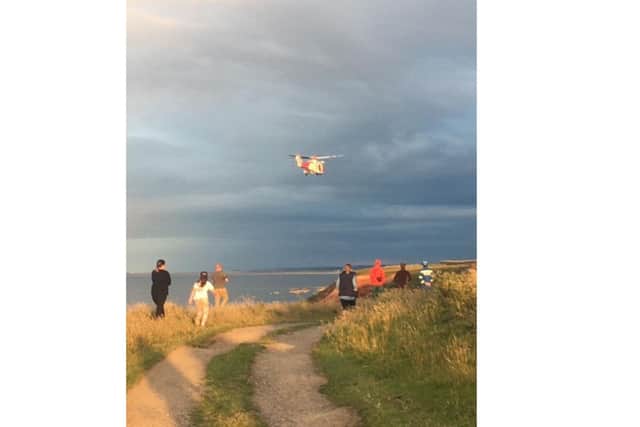 The casualty was flown to Edinburgh Royal Infirmary. Pic: Quentin Cooper
