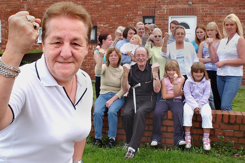 Residents of South View at Blyth who were complaining about the council's neglect of their properties.