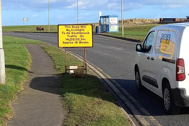Signs warning of the forthcoming roadworks have gone up on Links Road, although one resident said they were on the wrong side of the carriageway.