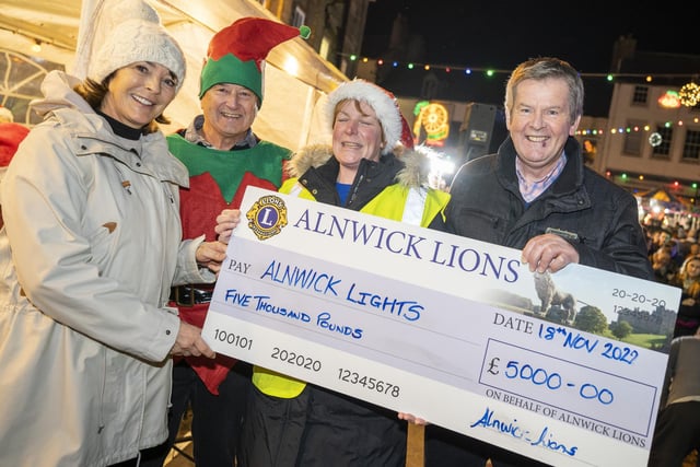 Alnwick Lions made a £5,000 donation.
