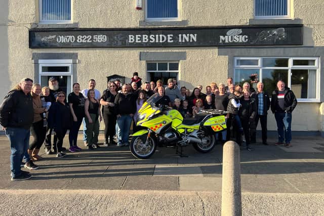 Bebside Inn staff and customers have been fundraising for the charity for years. (Photo by Northumbria Blood Bikes)