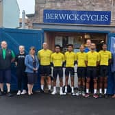 The Cape Verde national cycling team is greeted by Berwick Cycles and guests this morning (Wednesday).