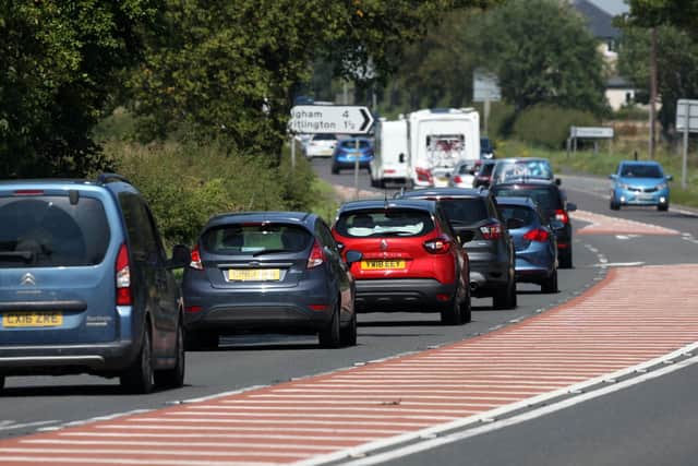 Traffic on a single-lane section of the A1 in Northumberland. Photo: NCJ Media.