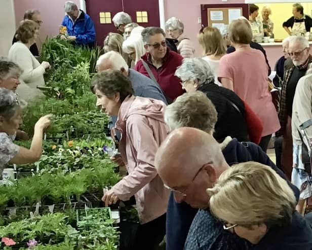 A previous plant sale at St George’s URC in Morpeth.