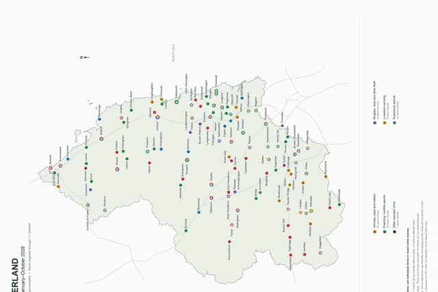 Cllr Steven Bridgett has created a map outline rural crime in Northumberland.