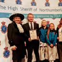 Sensei Dylan Gibson, Sensei Gemma Gibson, and students Jay Crosby and Emelia Walker with The High Sheriff of Northumberland Diana Barkes and the Vice-Lord Lieutenant of Northumberland Dr Caroline Pryer at the High Sheriff Awards Ceremony. (Picture: Gemma Gibson)