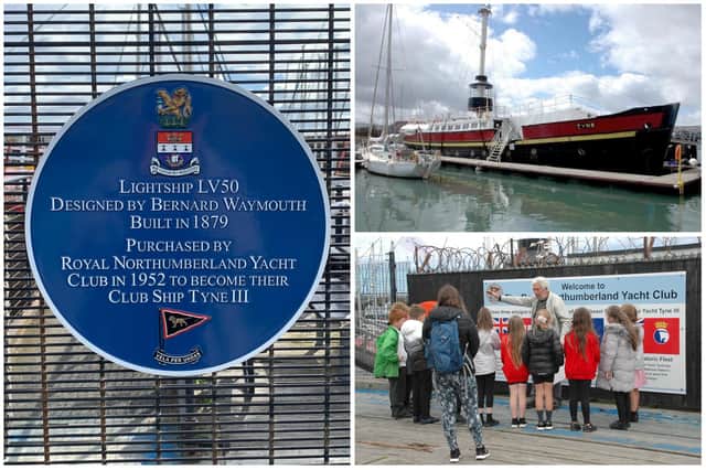 The blue plaque which will be formally unveiled on February 20, the lightship and schoolchildren learning more about the historic vessel.