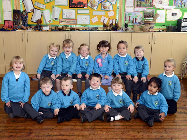 The new nursery intake at Amble County First School on Edwin Street.