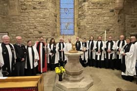 The licensing service for Rev Sam Quilty, third from left, took place in The Parish Church of St Mary The Virgin. Picture by Mark Fleesom.