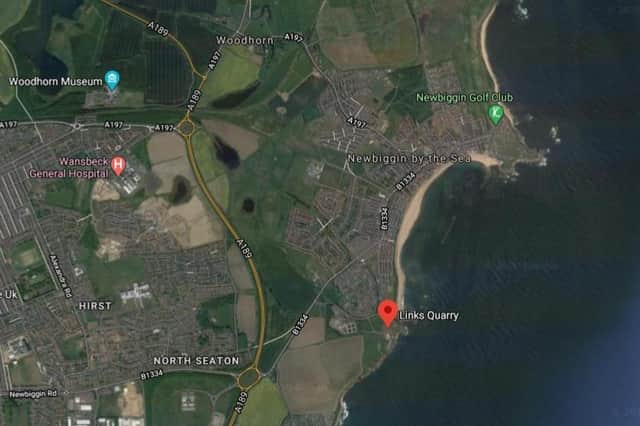 The Links Quarry site to the south of Newbiggin. Picture from Google