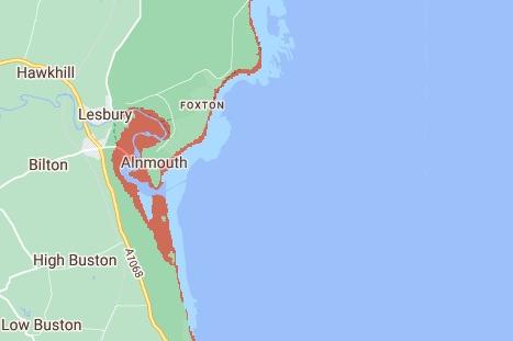 By 2050, Alnmouth and Lesbury will be impacted by water rising up the River Aln.