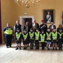 The new cohort of Berwick Mini Police were installed in their ‘Promise to Serve’ Ceremony at the Guildhall. Picture courtesy of Canon Alan Hughes.