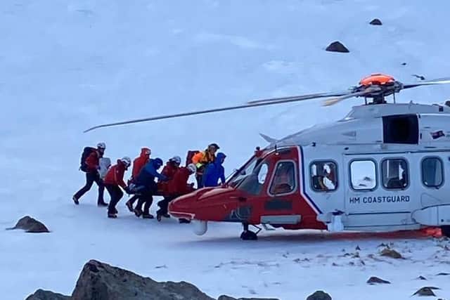 The rescue operation in the Cairngorms. Image: Northumberland National Park Mountain Rescue Team