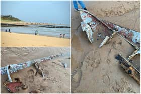 Howick Coastguard Rescue Team shared these photos of the wreckage after it was discovered on the beach at Embleton by the village's guide group.