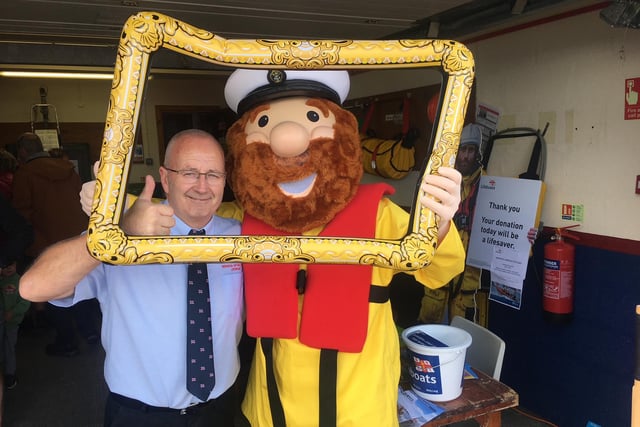 Berwick RNLI personnel and visitors got in the frame with Stormy Sam.