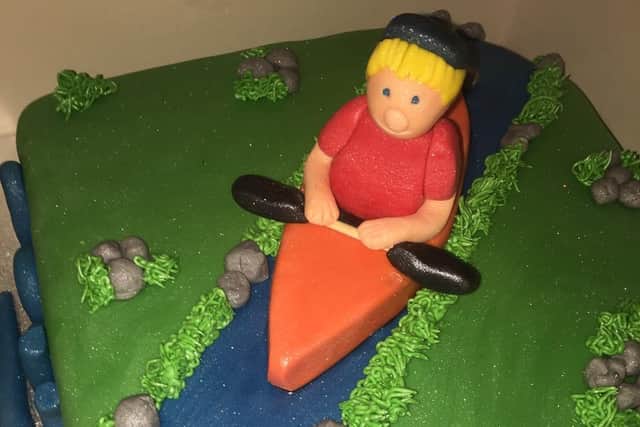 Canoeing cake.