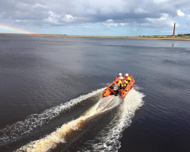 The Berwick RNLI crew heading out to Spittal. Picture by Alan Hughes.
