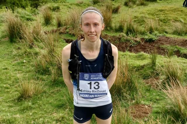 Catriona Macdonald proudly wearing her Scotland vest in Stirling.