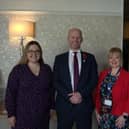 Lily Rowell, Voice 21 programme lead, Mayor Jamie Driscoll and Lisa Cook from North Tyneside Council.
