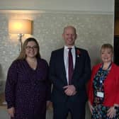 Lily Rowell, Voice 21 programme lead, Mayor Jamie Driscoll and Lisa Cook from North Tyneside Council.