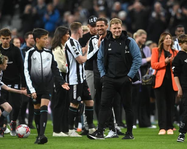 Newcastle United celebrated Champions League qualification with a draw against Leicester City. (Photo by Stu Forster/Getty Images)