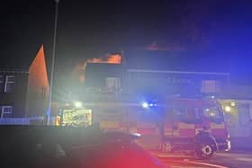 The fire at The Castle Pub started on Monday evening. (Photo by Tamsin Henderson)