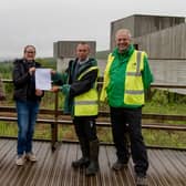 Peter Standfield, Chairman of Kielder Observatory, Catherine Johns, CEO Kielder Observatory, Kevin May, forest management director, North England Forest District, Forestry England and Sir William Worsley, Chairman, Forestry Commission.
