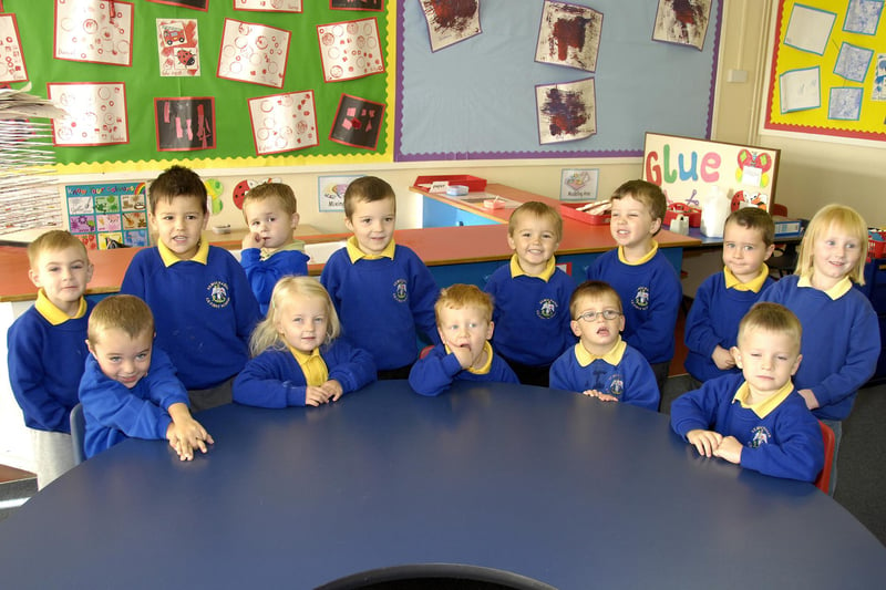 New starters at St Michael's First School, Alnwick, in September 2007.