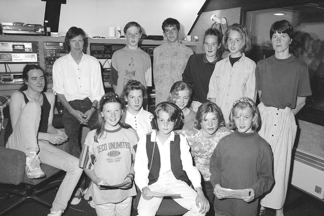 Seahouses Middle School recording a song in 1992.