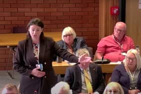 Coun Georgina Hill speaking during a Northumberland County Council meeting on Wednesday, July 6. Photo: Northumberland County Council YouTube channel.