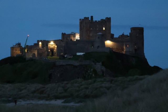 Bamburgh Castle was lit up against the night sky for part of the fifth instalment in the saga starring Harrison Ford to be filmed there. It is due out in cinemas this summer.