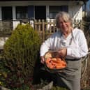 Lynne Allan and her carrots.