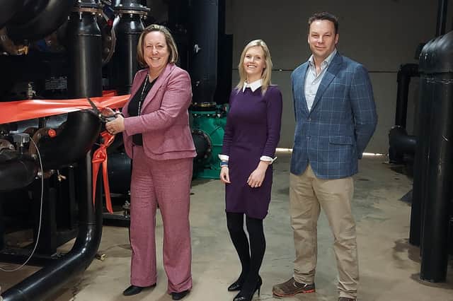Anne-Marie Trevelyan MP, left, and Calibrate Energy Engineering directors Susie and Shane McDonald.