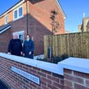 Cllr John Harrison and North Tyneside’s Elected Mayor, Karen Clark, at the new homes in Wallsend