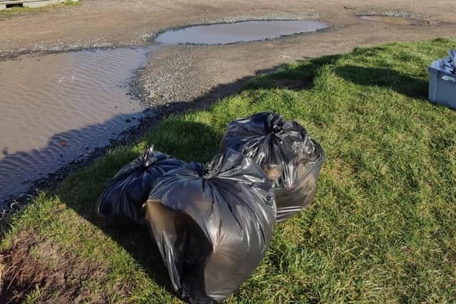 Around 10 kilos of rubbish was collected at Bamburgh Beach.