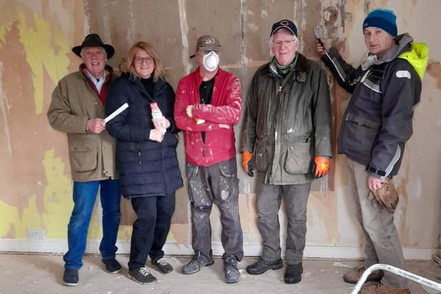 Some of the dedicated volunteers who have been carrying out work at The Fishers Arms.