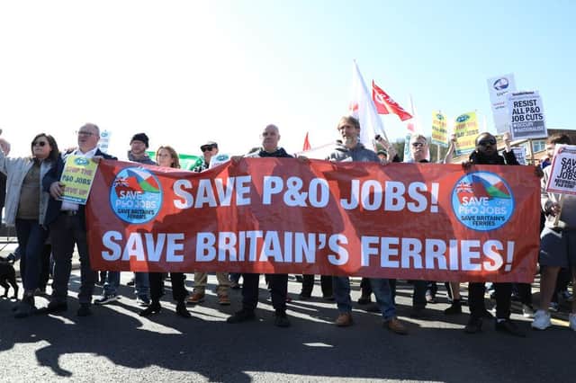 Protests took place after P&O Ferries sacked its entire UK crew last week.