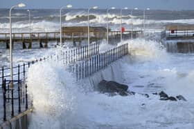 Big waves at Amble. File image by Jane Coltman.