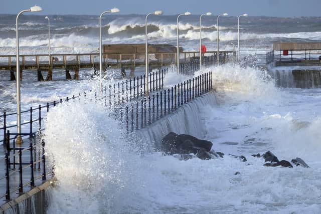 Big waves at Amble. File image by Jane Coltman.