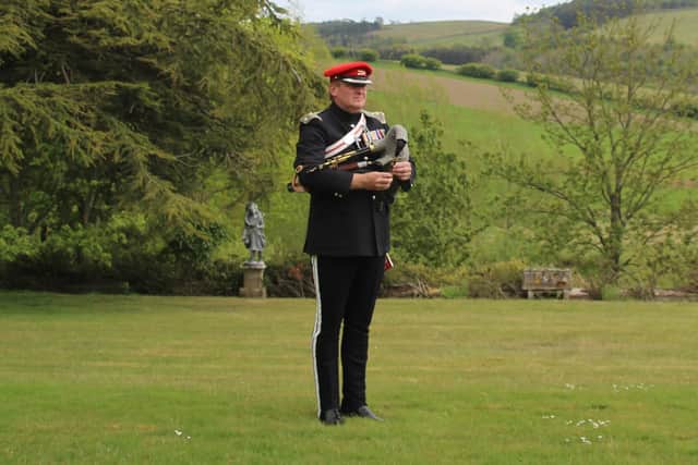 Lt Colonel Tom Fairfax, High Sheriff of Northumberland, played Battle's O'er and VE 75 years. Picture by Freddie Fairfax.