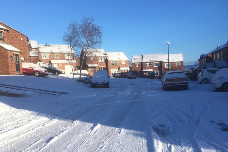 A snowy street in Alnwick.