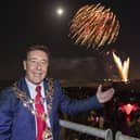 Mayor Warren Taylor at the fireworks display in Blyth.