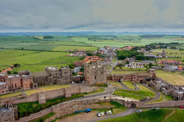 An aerial views of Bamburgh. Picture: Purple Productions/Dave Minchin.