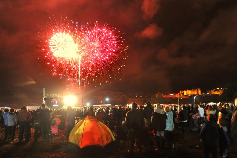 Fireworks lit up the night sky at the end of the Jessie J concert in the Pastures beneath Alnwick Castle in August 2012.