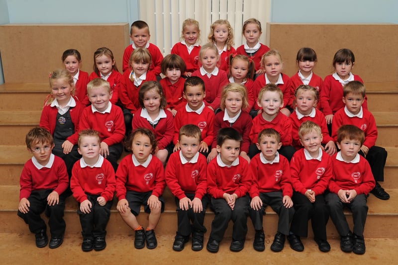 New starters at Tweedmouth West First School in 2012.